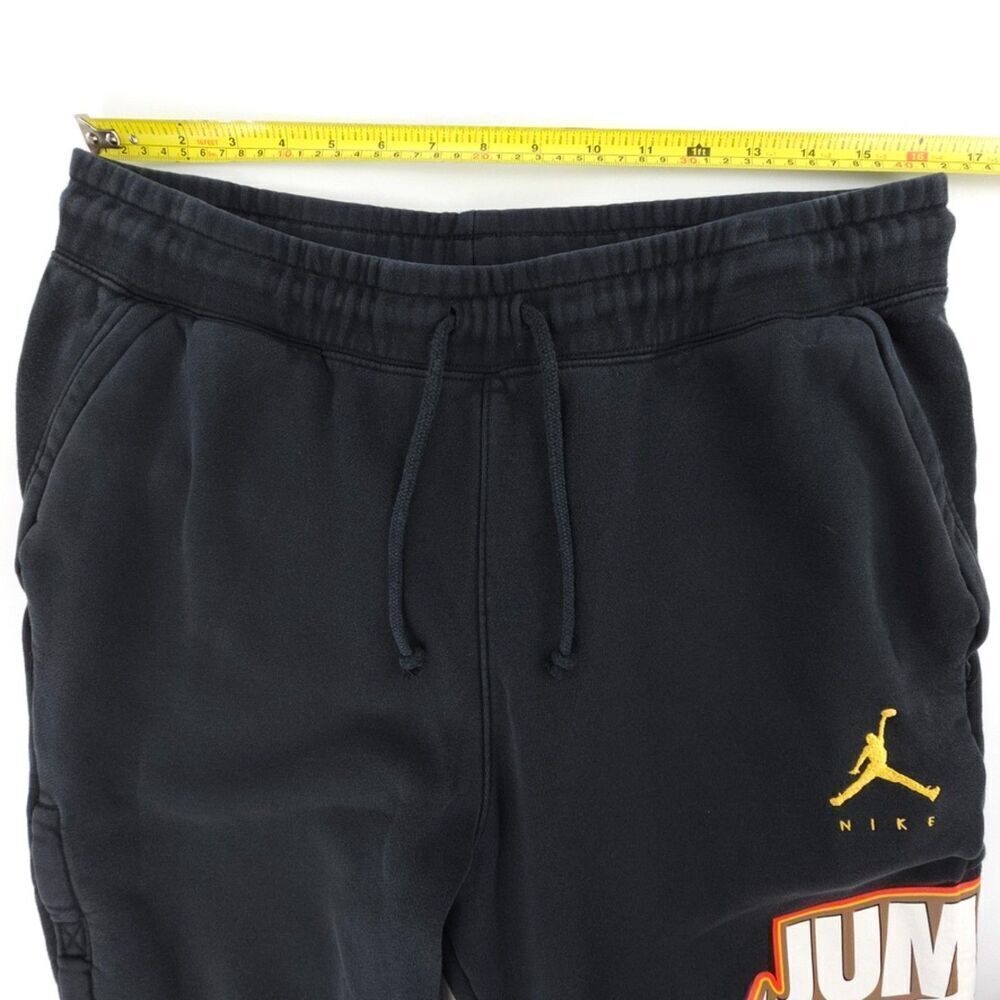NIKE Air Jordan Jumpman Fleece Sweatpants Black Jogger 90s Athleisure Lounge Y2k - Picture 4 of 9